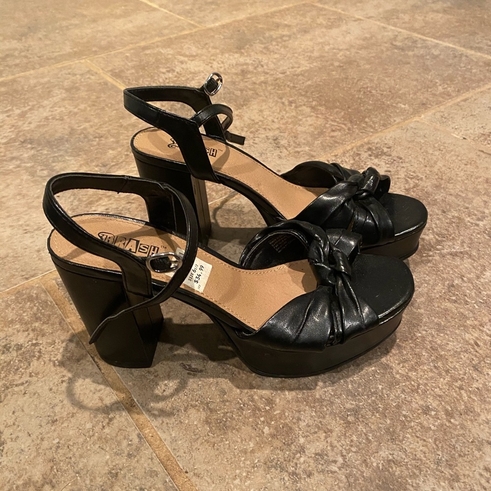 Black chunky heels